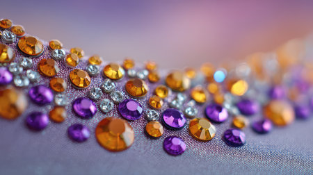 A stunning close-up image showcasing a collection of colorful rhinestones, reflecting light and enhancing the beauty of any creative project or decorative design.の素材