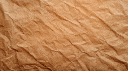 This textured brown paper background features visible creases and wrinkles, perfect for artistic projects, digital designs, and creative presentations highlighting earthy tones.の素材
