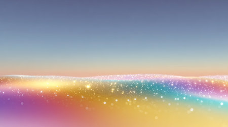 A mesmerizing abstract landscape featuring colorful gradients and shimmering lights. This dreamy scene emanates tranquility and beauty, perfect for creative projects.の素材