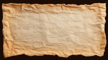 This image features a piece of antique paper with soft, rough edges and a light brown hue, perfect as a backdrop for artistic projects or vintage designs.の素材