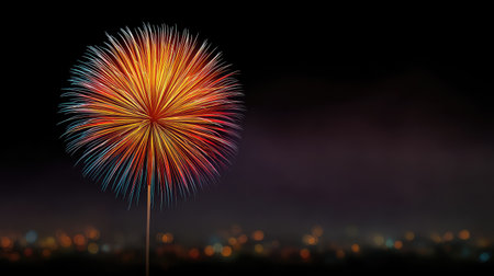 This captivating image features a vibrant fireworks display bursting with colors and sparkle against a dark backdrop, creating a magical and festive atmosphere perfect for celebrations.の素材