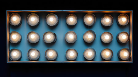 A captivating array of vintage light bulbs brightens a dark backdrop, creating a unique and warm atmosphere perfect for adding character to any design or photography project.の素材