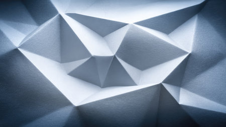 This captivating abstract image features intricate geometric folds in paper, creating a play of light and shadow that enhances depth and texture for various artistic applications.の素材