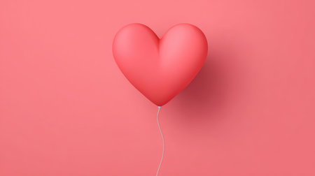 A charming heart-shaped balloon in soft pink color set against a matching background, perfect for enhancing romantic themes, celebrations, and joyful moods.の素材