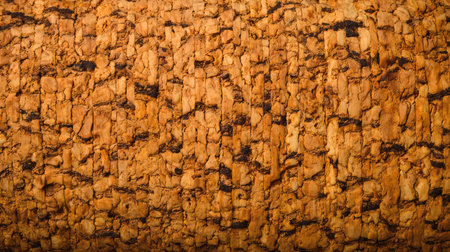 Stunning close-up image of natural cork texture showcasing intricate patterns and warm earthy colors, ideal for design, crafts, or nature-themed projects.の素材