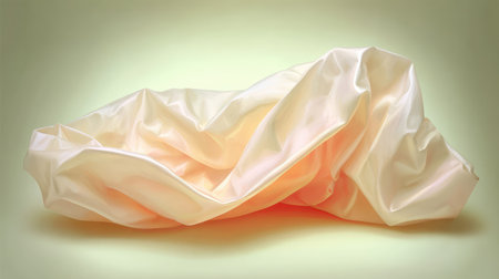 A soft and elegant satin fabric draped artistically on a gentle background, offering a visually appealing element for various design and artistic projects.の素材
