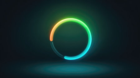 Eye-catching glowing circular animation with vibrant colors, creating a modern abstract design ideal for digital media and artistic projects. Perfect for backgrounds and visual content.の素材