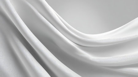 Discover the beauty of this elegant white fabric, perfectly draping and flowing against a soft background, ideal for creative projects and design inspiration.の素材