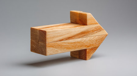 A striking wooden arrow sculpture with clean lines and a polished finish, symbolizing direction and creativity in a minimalist style, perfect for modern decor.の素材