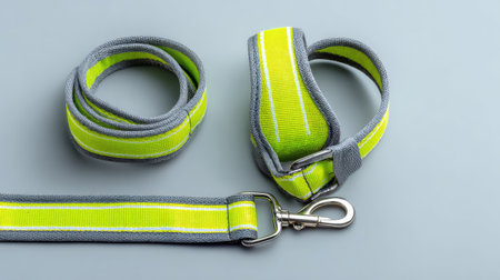 Explore this high-visibility leash and collar set designed for dogs. Ideal for daily walks, the reflective design ensures safety during low-light conditions, combining comfort and durability.の素材