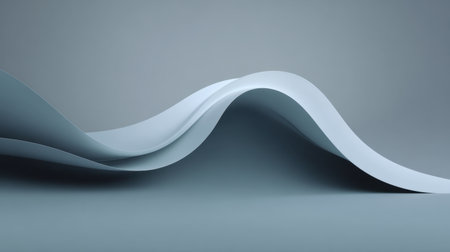 This image features abstract waves of layered blue paper, creating a soothing and modern background ideal for artistic projects and presentations.の素材