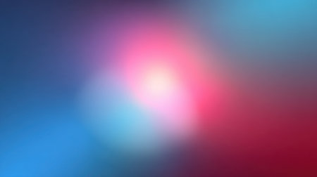 This abstract image features a blend of soft, blurry lights in vibrant red, pink, blue, and teal shades, creating a dreamy and modern digital aesthetic suitable for various designs.の素材