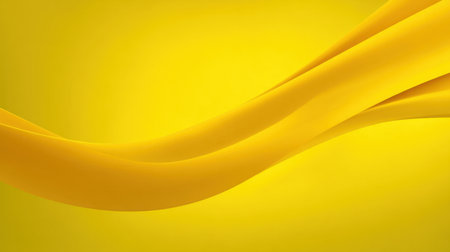 This vibrant yellow abstract background features flowing curves and smooth waves, creating a cheerful and modern atmosphere perfect for design projects and artistic needs.の素材