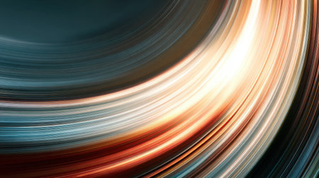 This abstract image showcases colorful lines in motion, blending blue, orange, and red hues to create a vibrant and dynamic background ideal for artistic projects.の素材