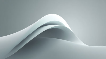Dynamic and smooth abstract design showcasing soft, flowing waves in light grey tones, perfect for modern projects needing a touch of elegance and serenity.の素材