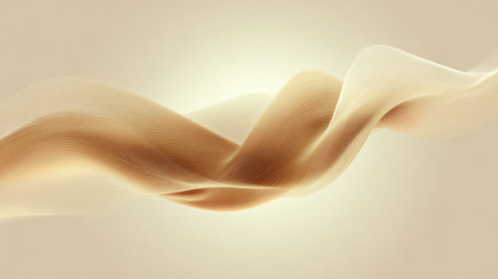Delicate abstract waves in warm tones create a serene visual experience, emphasizing smooth textures and gentle motion, perfect for conveying tranquility and elegance.の素材