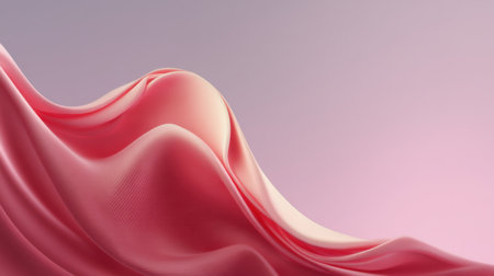 This image features a flowing pink silk fabric with soft curves and gradients, perfect for art, fashion design, or any creative project needing a touch of elegance.の素材