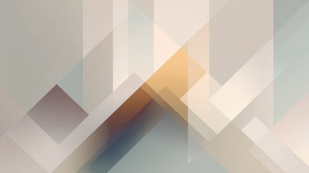 This abstract geometric design showcases layered shapes and soft pastel colors, evoking a sense of depth and movement. Perfect for modern artwork or backgrounds.の素材