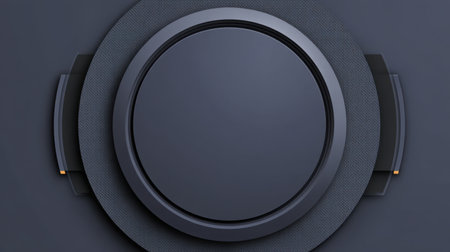 Elegant and minimalist round plate design on a dark background, showcasing smooth edges and textured surfaces, perfect for modern dining and aesthetic food photography.の素材