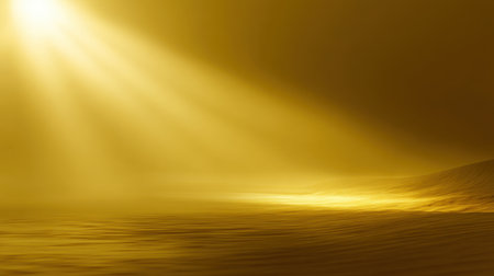 Experience the serene beauty of golden light gently illuminating calm waters, creating a dreamlike atmosphere. This tranquil scene evokes feelings of peace and reflection.の素材