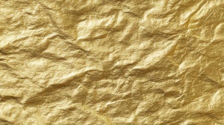 A luxurious golden foil background showcases interesting textures and gleaming surfaces, perfect for enhancing creative designs, art, or decorative projects.の素材