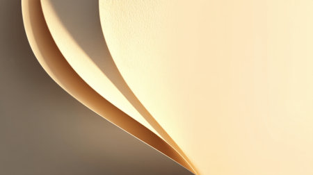 Delicate curves of overlapping paper sheets create an elegant artistic display. Soft light and shadows enhance the minimalist aesthetic, perfect for design themes.の素材
