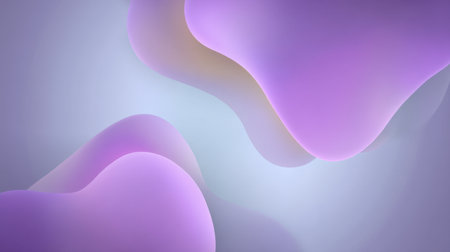 This stunning abstract image features soft fluid shapes in shades of purple, offering a serene and modern aesthetic perfect for backgrounds and design projects.の素材