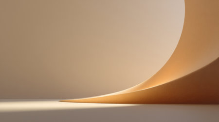 A serene and modern abstract image featuring soft curves and warm tones, ideal for use in creative designs or as a minimalist background for various projects.の素材