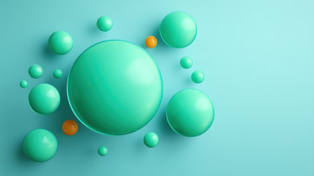 Explore a captivating arrangement of colorful spheres and bubbles set against a soft pastel backdrop, ideal for various creative and design applications.の素材