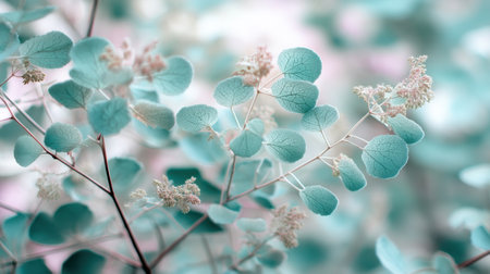 Explore the beauty of delicate green leaves against a soft pink backdrop. This serene image evokes tranquility and inspiration, perfect for creative projects.の素材