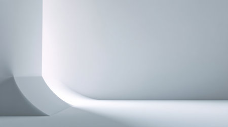A minimalist interior showcasing smooth curves and soft lighting. This elegant space is perfect for creative projects, photography, and modern design inspiration.の素材