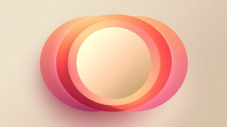 Explore a captivating modern abstract design featuring smooth round shapes with a warm gradient in coral, pink, and beige. Perfect for creating stunning visual projects.の素材
