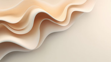 A close-up view of elegant soft waves of textured fabric in soothing neutral tones perfect for artistic backgrounds, modern design, and creative projects.の素材
