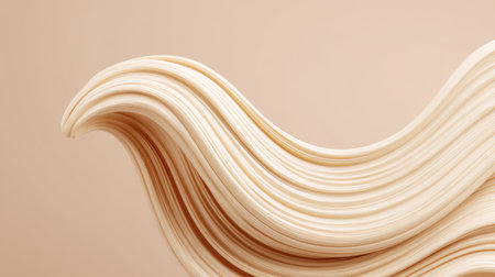 This artwork features elegant beige curves that flow gracefully, creating a serene wave-like pattern. Ideal for modern decor and design inspiration.の素材