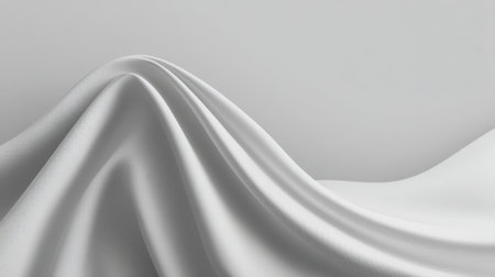 A close-up view of smooth white fabric draped elegantly, showcasing soft curves and subtle shadows, perfect for minimalist and aesthetic design projects.の素材