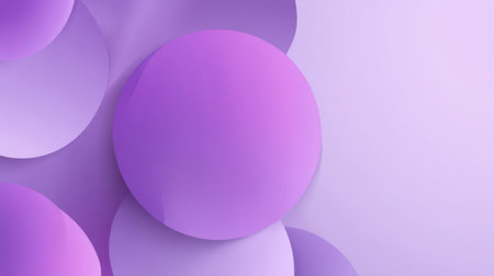 Explore the beauty of soft purple circles set against a light purple background, perfect for creative projects, abstract artworks, or modern design needs.の素材