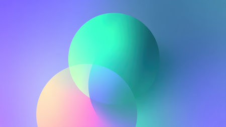 Soft gradients and geometric shapes create an abstract background, ideal for various design projects. Perfect for contemporary artwork and calming visuals.の素材