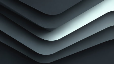 Explore this abstract image showcasing smooth layered curves in shades of gray against a dark background, ideal for contemporary design and artistic inspiration.の素材