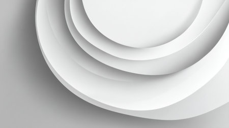 Elegant abstract composition features layers of white paper creating depth and texture. Ideal for minimalistic designs, wallpapers, or art presentations.の素材