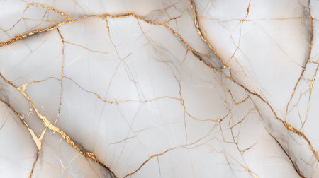 Discover a stunning white marble background featuring striking golden veins, perfect for luxury design projects, elegant decor, and sophisticated interiors.の素材