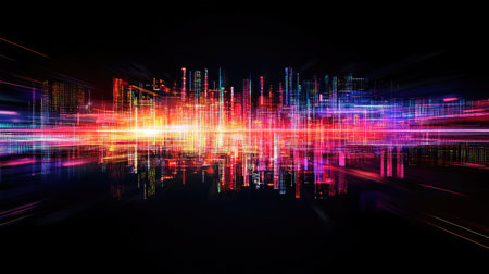 Data flow visualization through a digital brain, symbolizing machine learning and artificial intelligence at the heart of intelligent systems.の素材