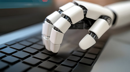 Business automation in the online market, with digital tools, data analytics, and e-commerce solutions optimizing sales and operations.の素材