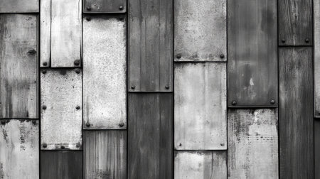 Distressed galvanized steel texture with varying light and dark zinc patterns, creating a rugged industrial background.の素材
