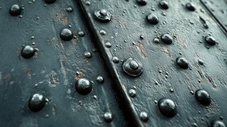 Industrial sheet metal with a zinc-coated, galvanized finish and scattered oxidation spots.の素材
