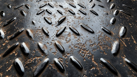 Scratched galvanized metal panel with worn-out patterns, showing an aged industrial character.の素材