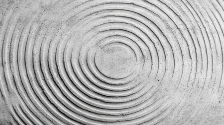 Flat lay of a rough cement surface with swirling trowel marks and raw texture patterns.の素材