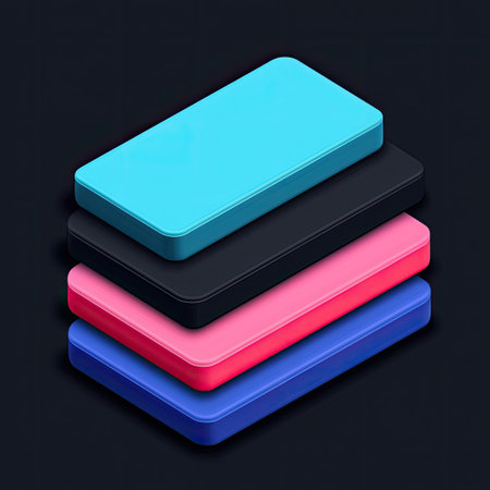 A nail buffer set with different polishing blocks, manicure tool concept.の素材