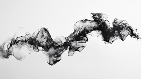 A creative blend of flowing ink and geometric shapes, representing the harmony of free-flowing ideas with structured thinking.の素材