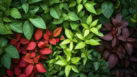 A group of diverse plant varieties growing side by side, symbolizing genetic diversity achieved through plant breeding.の素材