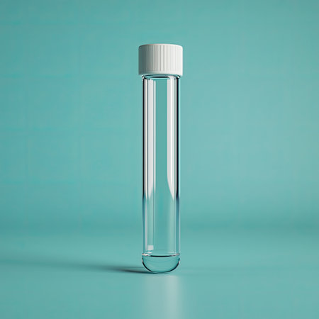 A single test tube with a rubber stopper, containing a biological culture.の素材